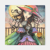 Winde von Halloween Hexenfantasy Art Magnet (Vorne)
