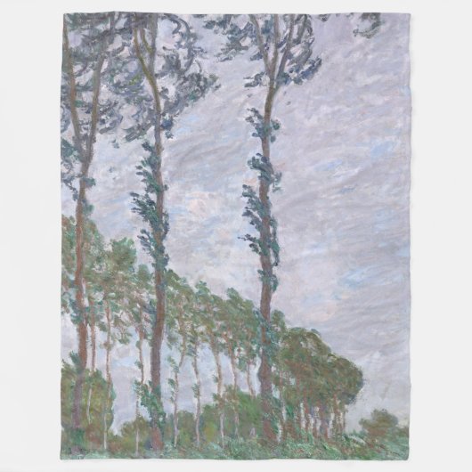 Windeffekt Serie von Poplars von Claude Monet Fleecedecke (Vorderseite)