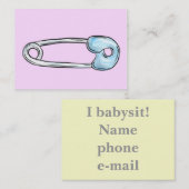 Windel-Button auf rosa Babysittergeschäftskarte Visitenkarte (Vorne/Hinten)