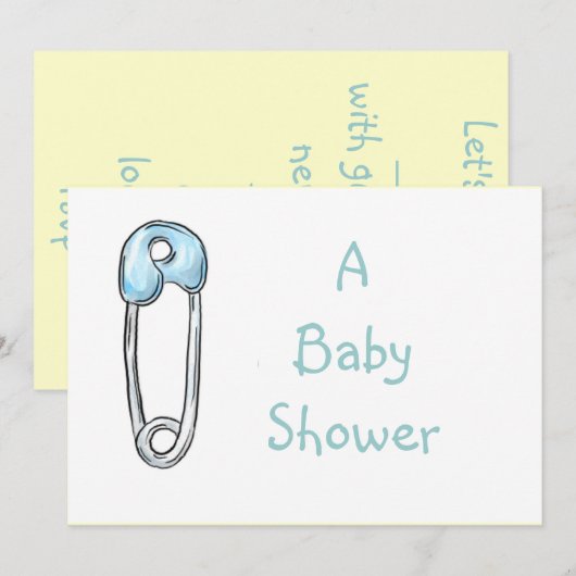 Windel-Button, Baby-Duschen-Einladung Einladung (Vorne/Hinten)