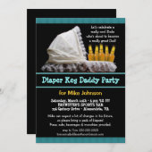 Windel-Fass-Einladungen - Dadchelor Bier-Party Einladung (Vorne/Hinten)