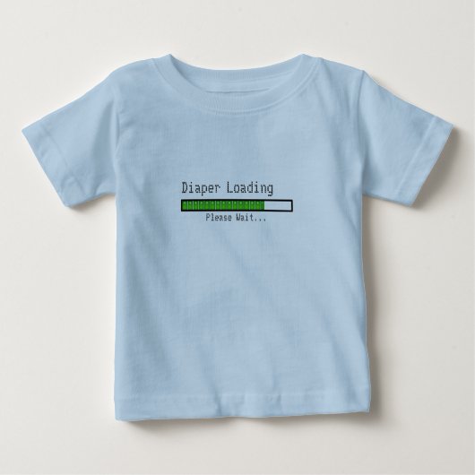 Windel-Laden. Warten Sie bitte Baby T-shirt (Vorderseite)