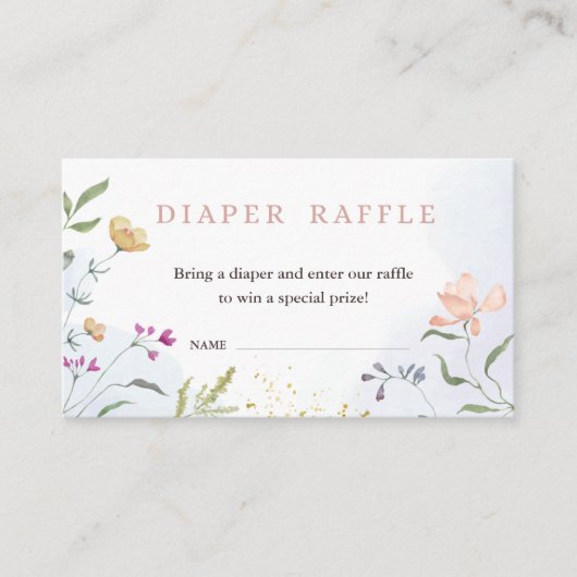 Windel-Raffel-Einlegekarte für Baby Shower Begleitkarte (Vorderseite)