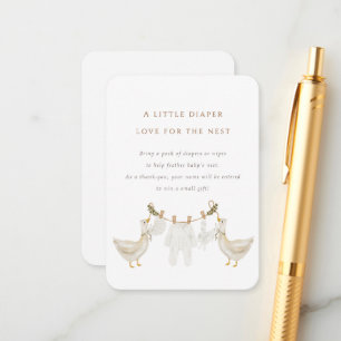 Windel-Raffel Gänseküken-Nest-Baby-Party Begleitkarte