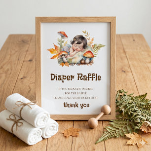 Windel-Raffel-Schild Baby Shower Waldfee Poster