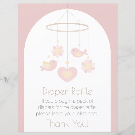 Windel-Raffel-Schild für Baby-Mobile (Vorderseite)