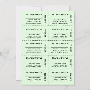 Windel-Raffel-Tickets Grüne Einladung