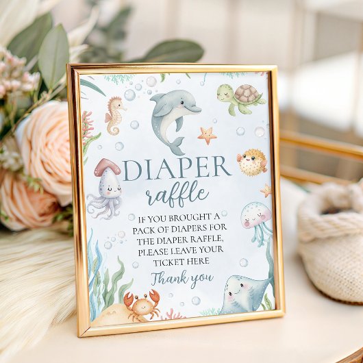 Windel-Raffel-Tischschild Ozean Sockelschild