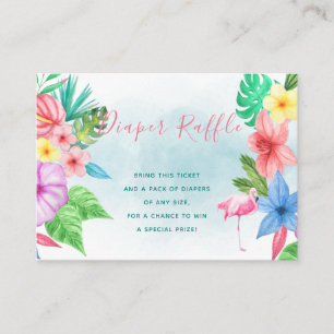 Windel-Raffel Tropische Babyparty-Einlegekarte Begleitkarte