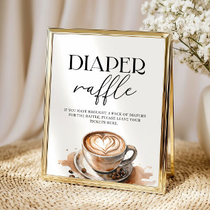Windel-Raffle Baby Is Brewing Kaffee-Baby-Party Poster