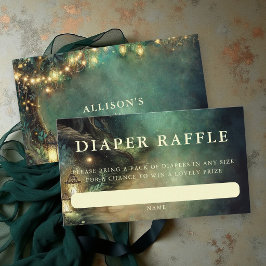 Windel-Raffle Enchanted Forest Laterne Baby Shower Begleitkarte
