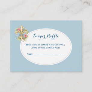 Windel-Raffle Fleur de Lys Baby-Shower-Einlage Begleitkarte