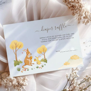 Windel-Raffle-Karte für Wald-Känguru-Baby-Party Begleitkarte