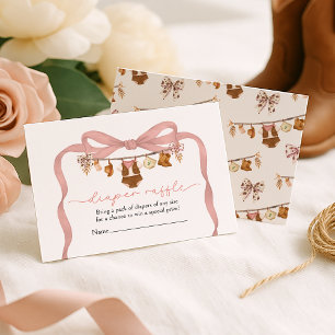 Windel-Raffle Kleine Cowgirl Baby-Party Begleitkarte