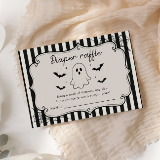 Windel-Raffle Schwarz Gingham-Geist Halloween Platzkarte