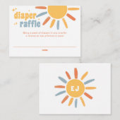 Windel-Raffle Sunshine Baby Shower Begleitkarte (Vorne/Hinten)