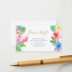 Windel-Raffle Tropical Luau-Baby-Party Begleitkarte