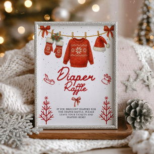 Windel-Raffle Winter-Santa-Schild Fotodruck