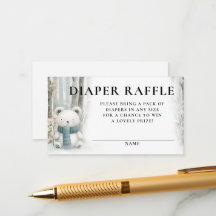 Windel-Raffle Winter-Schnee-Wald Baby-Party