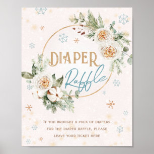 Windel-Raffle Winter Wonderland Baby Shower Poster