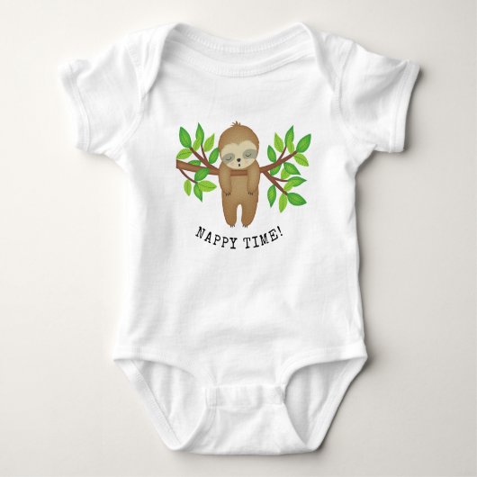 Windel-Zeitniedlicher schläfriger Sloth-Trendy Baby Strampler (Vorderseite)
