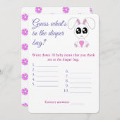 Windelbeutel, Baby Dusche Spielkarte Flyer, Kaninc Einladung (Vorne/Hinten)