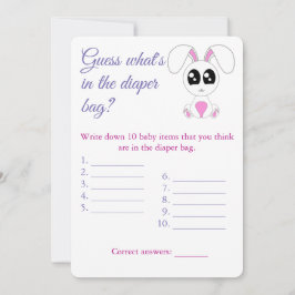 Windelbeutel, Baby Dusche Spielkarte Flyer, Kaninc Einladung