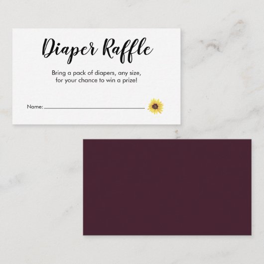 Windelblume Begleitkarte (Vorne/Hinten)