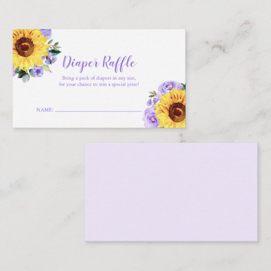 Windelblume Lila Blütendusche Begleitkarte (Vorne/Hinten)