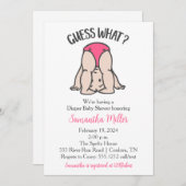 Windeldusche Einladung für Baby Girl (Vorne/Hinten)