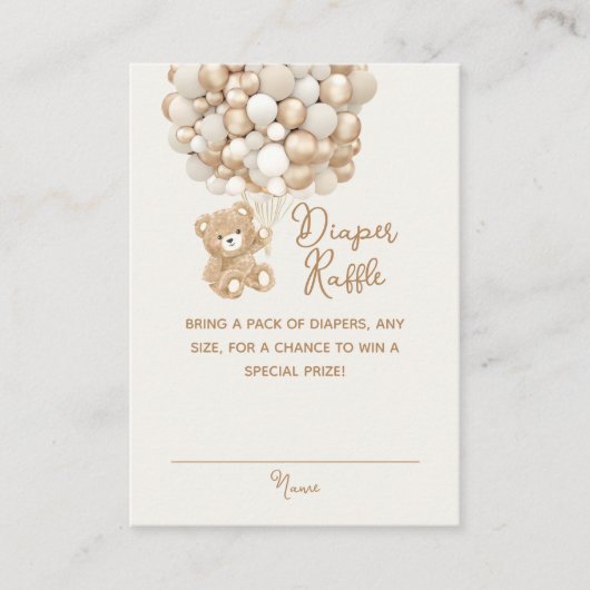 Windelkreuz Geschlecht Neutral Bear Baby Dusche Begleitkarte (Vorderseite)