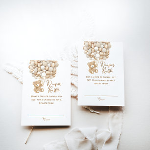 Windelkreuz Geschlecht Neutral Bear Baby Dusche Begleitkarte