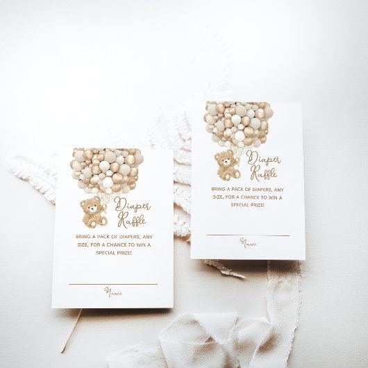 Windelkreuz Geschlecht Neutral Bear Baby Dusche Begleitkarte