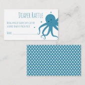 Windelkreuz Ticket Blue Octopus Hörnchen Tier Begleitkarte (Vorne/Hinten)