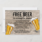 Windeln & Beer Vater Babydusche Party Einladung (Vorderseite)