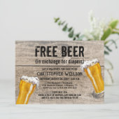 Windeln & Beer Vater Babydusche Party Einladung (Stehend Vorderseite)