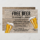 Windeln & Beer Vater Babydusche Party Einladung (Vorne/Hinten)