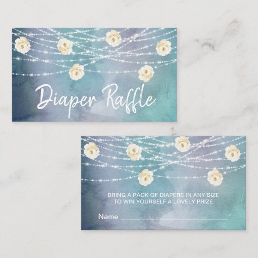 *~* Windeln Blume Lights Rose Kinderdusche Begleitkarte (Vorne/Hinten)