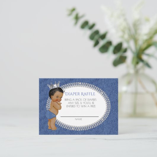 Windeln für Afroamerikaner Denim & Diamonds Begleitkarte (Stehend Vorderseite)