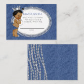 Windeln für Afroamerikaner Denim & Diamonds Begleitkarte (Vorne/Hinten)