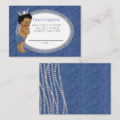Windeln für Afroamerikaner Denim & Diamonds Begleitkarte (Vorne/Hinten)