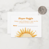 Windeln für das Thema "Baby Shower Sunshine" Mitteilungskarte (Vorderseite/Rückseite Beispiel)