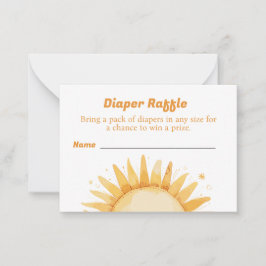Windeln für das Thema "Baby Shower Sunshine" Mitteilungskarte