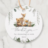 Windeln für neutrale Babydusche aus Holz Geschenkanhänger (Vorderseite)