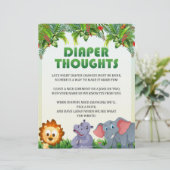 Windeln Gedanken Babyduschenspiel [Thema Tiere] Briefbogen (Stehend Vorderseite)