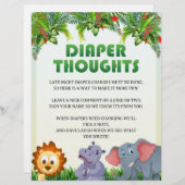 Windeln Gedanken Babyduschenspiel [Thema Tiere] Briefbogen (Vorne/Hinten)