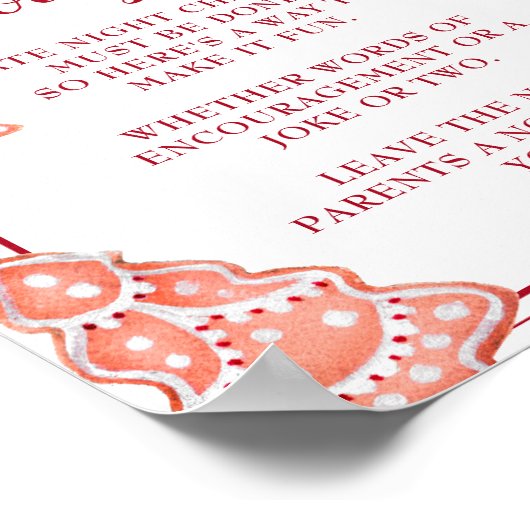 Windeln Gedanken Weihnachtsdusche Schild (Ecke)