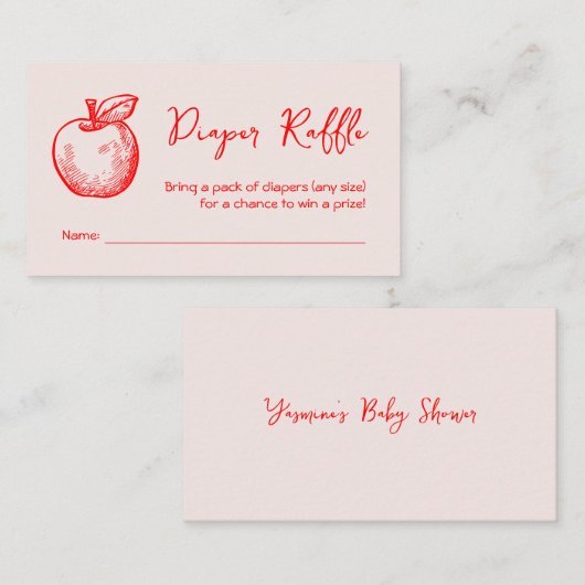 Windeln Handgezogene Apple Fall Babydusche Begleitkarte (Vorne/Hinten)