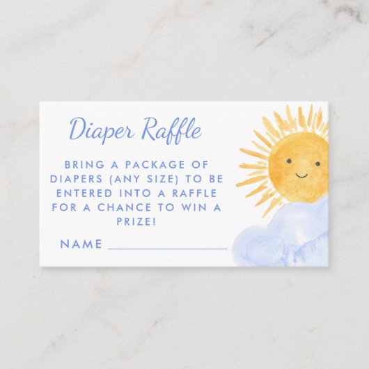 Windeln hier kommt die Son Baby Dusche Begleitkarte (Vorderseite)