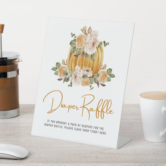 Windeln Kleine Pumpkin Fall Babydusche Sockelschild (In SItu)